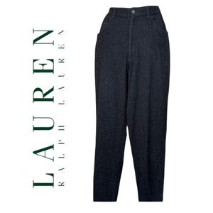 Vintage Lauren Ralph Lauren Wool Trousers Classic 5 Pocket Charcoal Gray Y2K
